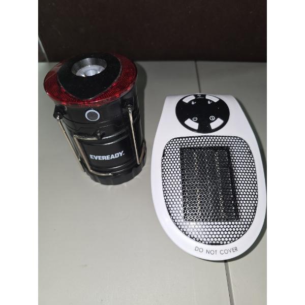 Battery Powered Lantern and Plug-in Small Wall Heater