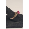 Image 3 : Women's Vintage 10K Yellow Gold Filgree Style Ring With Pink Stone - Size 6 - Weight: 2.5g
