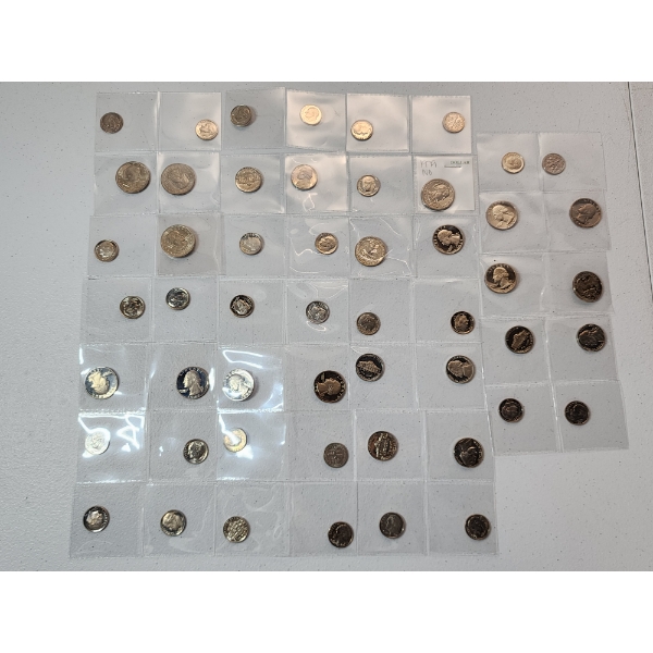Large Lot of Assorted Proof/Proof-Like U.S. Coins: Dollars, Quarters, Dimes, Nickels FV: $9.90