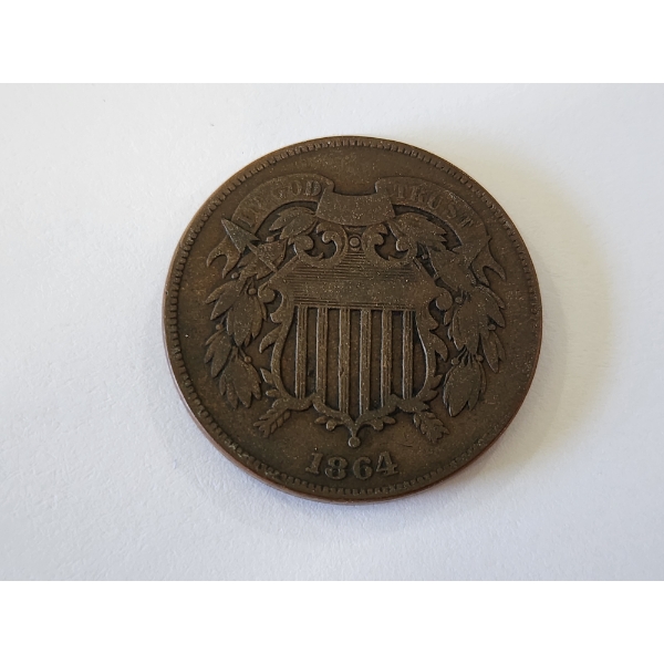1864 United States Two Cent Piece Large Motto