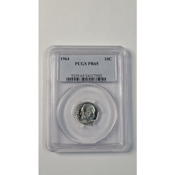 PCGS 1964 90% Silver Roosevelt Dime 