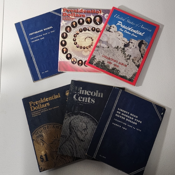 Six Assorted U.S. Coin Storage Books - Empty