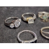 Image 8 : Beautiful Sterling Silver Rings Ft. Citrine, Black Sapphire & Rainbow Topaz - Total Weight of 22.5 G