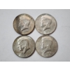 Image 1 : Four Assorted Years 40% Silver Kennedy Half Dollars FV: $2.00