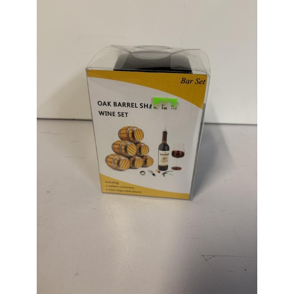 Oak Barrel Wine Set - Waiter's Corkscrew - Wine Ring - Wine Pourer