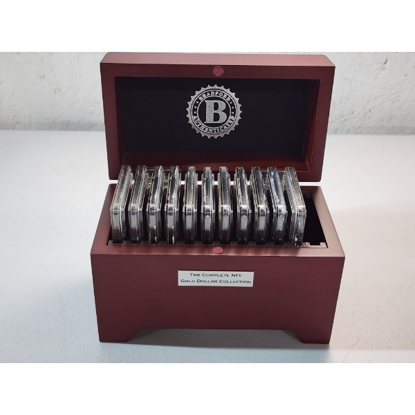 The Bradford Exchange Mint "The Complete NFL Gold Dollar Collection" - Set of 11 Coins