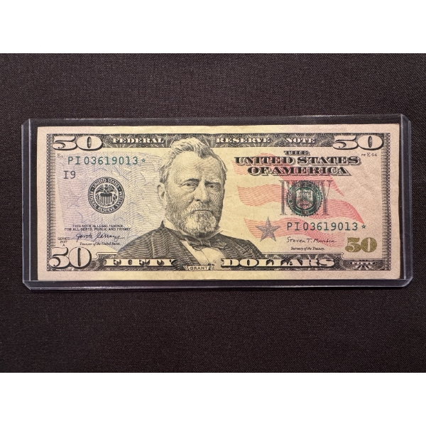 Series 2017 United States $50 Grant STAR NOTE In Protective Holder - Mint Condition