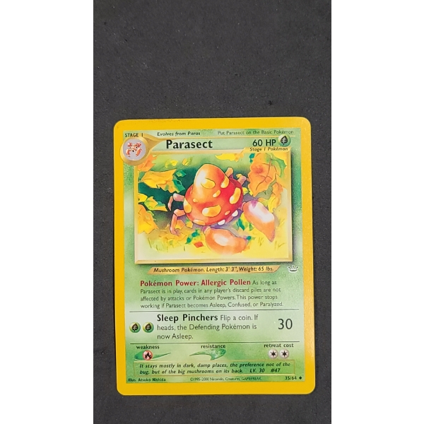 Pokemon TCG Parasect #35/64 Card From The Neo Revelation Set