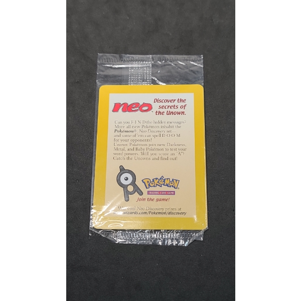 Sealed Unown Promotional Pokemon Trading Card From The Neo Discovery Set