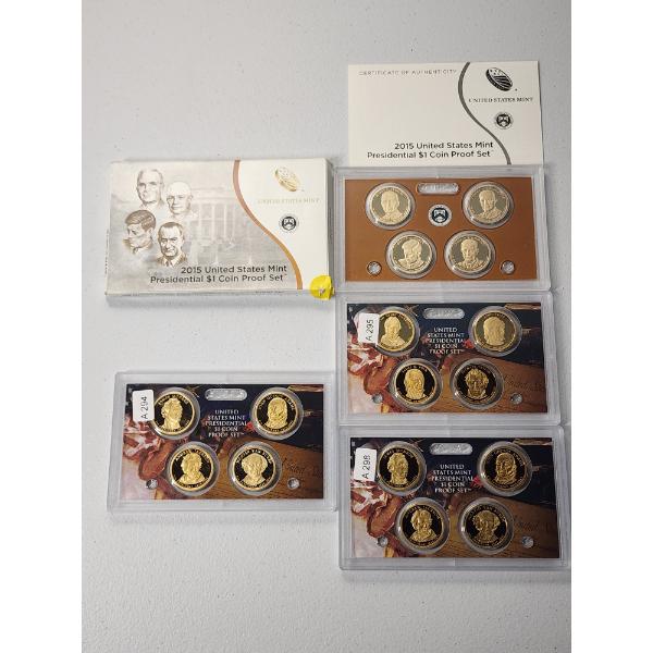4 Assorted U.S. Presidential $1 Coin Sets
