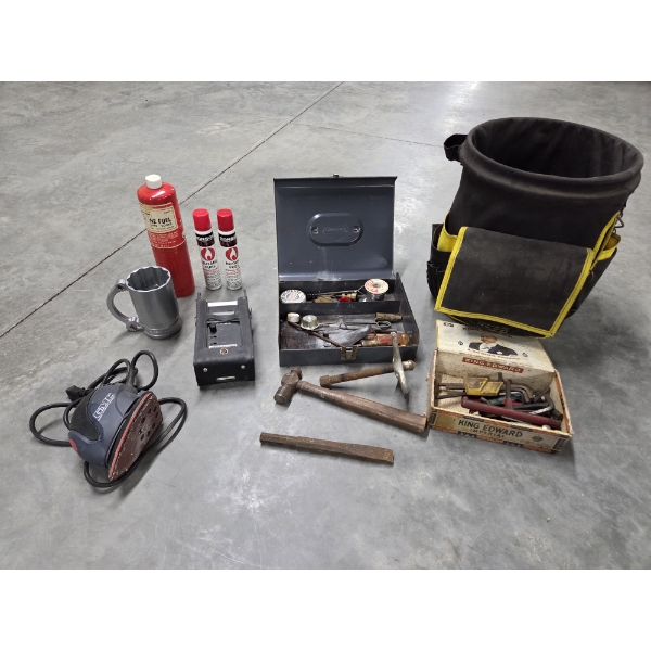 Metal Snap On Mug, Allen Wrenches, Bucket & Organizer, Palm Sander And More
