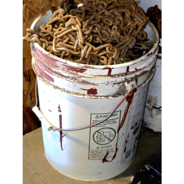 Bucket of Lawn Tractor Tire Chains