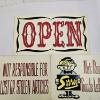 Image 3 : Three Vintage Retail Store Signs With Open And Business Disclaimer Text