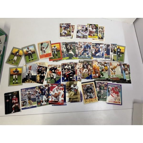 Football Trading Cards! Lots of them! In Baseball Card Box (NOT BASEBALL CARDS)