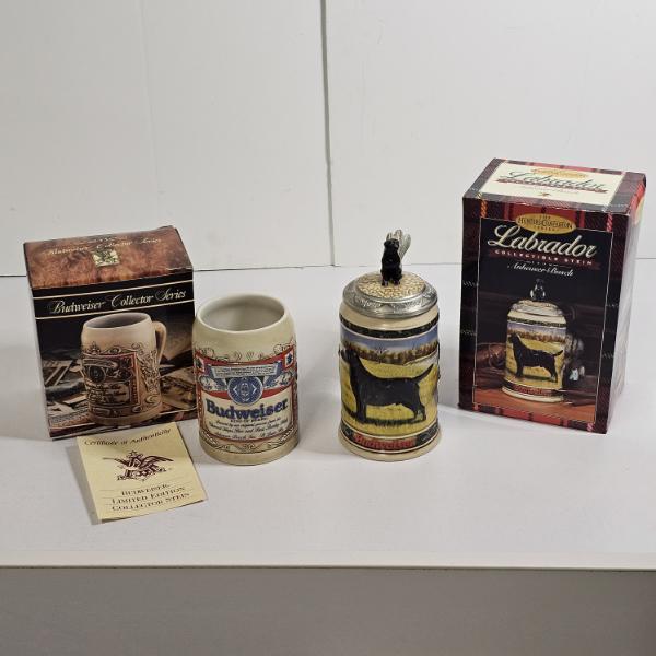 Highly Collectible Set of Vintage Anheuser-Busch Budweiser Beer Steins