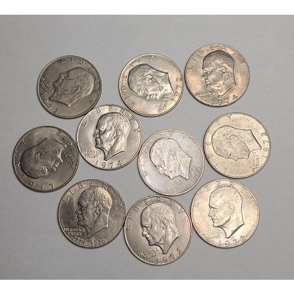 Assorted Years Eisenhower Dollars - Face Value: $10.00