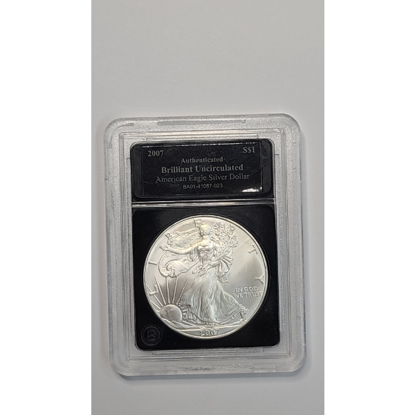 United States Brilliant Uncirculated 2007 1 Troy Ounce .999 Fine Silver Type 1 American Eagle