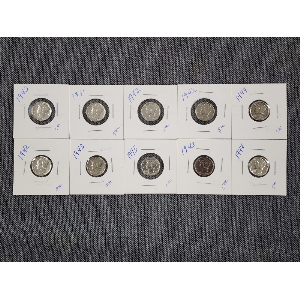 $1.00 Face Value in BEAUTIFUL 90% Silver United States Dimes 