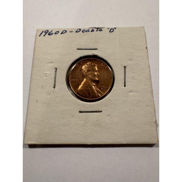 1960 United States Lincoln Cent DOUBLE DIE Mint Mark - Incredible Penny - PENNY ERROR COIN