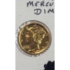 Image 11 : (7) Assorted Years 90% Silver Mercury Dimes (2 Are Gold Plated) - Face Value: $0.70
