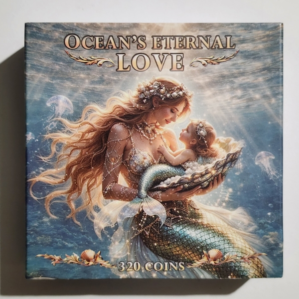 Oceans Eternal Love Colorized 1 Oz .999 Fine Copper Round in Capsule & Original Box