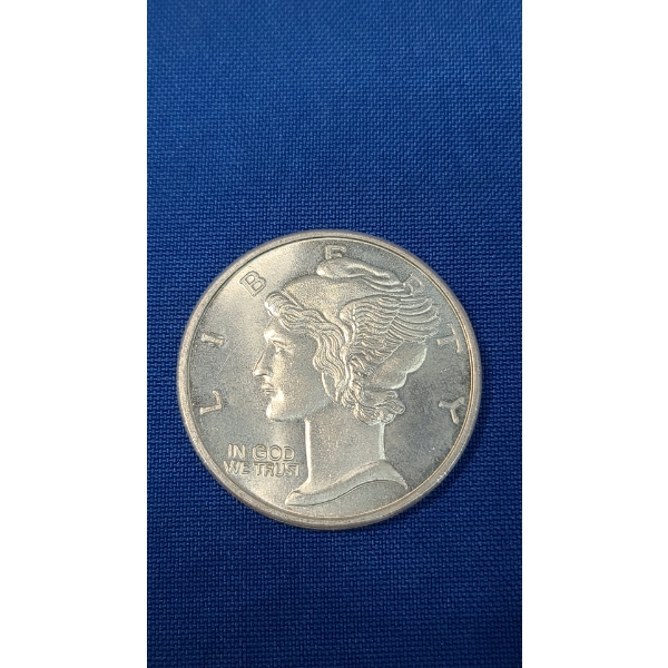 Lady Mercury Head 1 Oz .999 Fine Silver Round