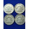 Image 6 : x10 Assorted Years 90% Silver Franklin Half Dollars FV: $5.00