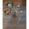 Image 1 : Small Lot Of Estate Jewelry As Shown - Including Elgin Ladies Watch 