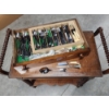 Image 3 : Beautiful Antique Tea Cart on Wheels with Assorted Stainless-Steel Utensils 30x32in