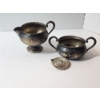 Image 1 : Vintage Weighted Sterling Silver Creamer Cup (70.1g) & Sterling Silver Sugar Bowl (34.g) TW: 104.2g