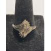 Image 1 : Women's 10K White Gold Bypass Pave Ring With Diamonds - Size 9 - Weight: 2.7g