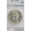 Image 2 : ICG 1963-D AU55 90% Silver Franklin Half Dollar