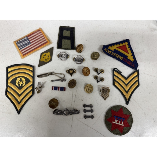 Collection of Military & Other Pins, Badges & Patches - Nice Collection
