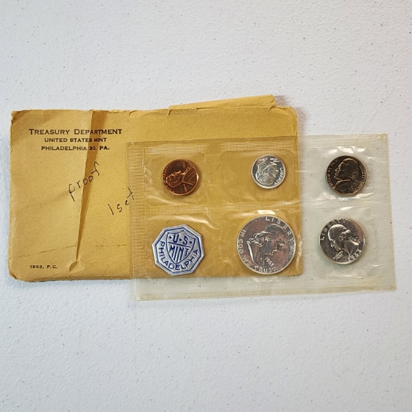 United States 1963 SILVER Proof Set, Philadelphia Mint Set 