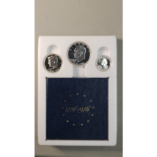 1976-S United States Bicentennial 40% Silver Proof 3-Coin Set