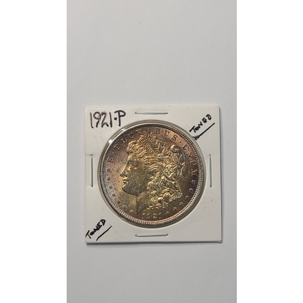 United States 1921-P Morgan 90% Silver Dollar - Toned 