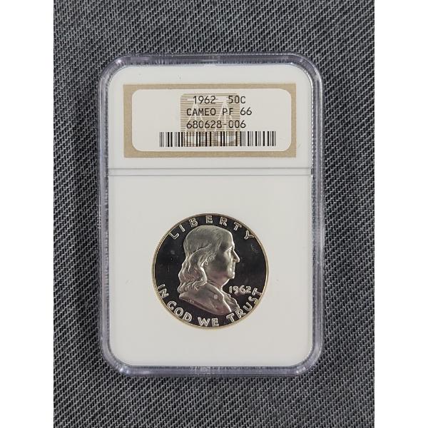 NGC PF 66 Cameo 1962 Benjamin Franklin Silver Half Dollar 