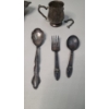 Image 8 : Assorted Silver-Plate Utensils, Butter Dish, Tray & Sugar Bowl - Weight: Approximately 1.4 Ibs