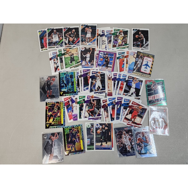 Large Lot of Over 50 Assorted Basketball Trading Cards: NBA Hoops, Rated Rookie, Mosaic, & More!
