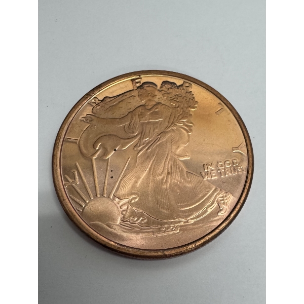 2011 Walking Liberty Design Dollar - 0.999 Fine Copper- Once ADVP Ounce- Beautiful Condition 