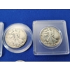 Image 4 : Lot of 10 Silver Half Dollars: x2 Franklin Half Dollars & x8 Walking Liberty Half Dollars FV: $5.00