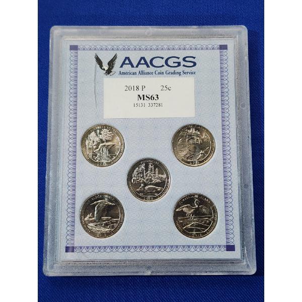 Rare 2018-P United States State Quarters - Graded MS 63 - Incredible Set