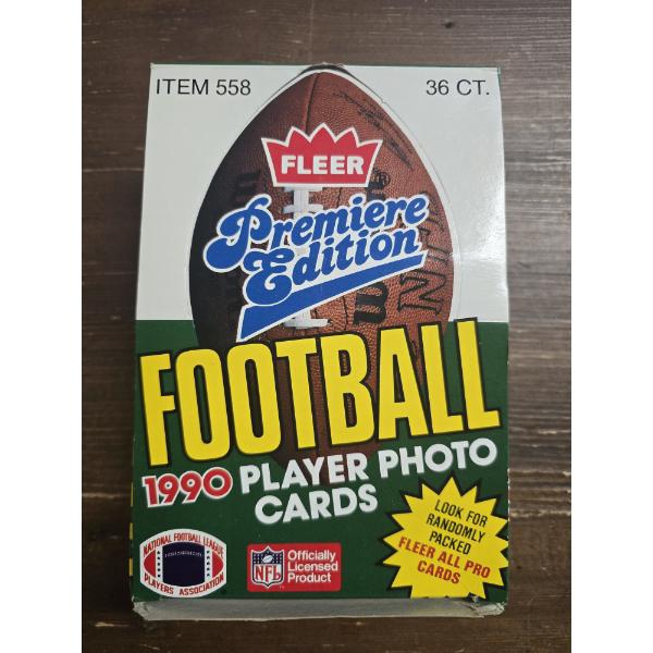 Fleer Premiere Edition Football 1990 Player Photo Cards 36ct. Wax Box