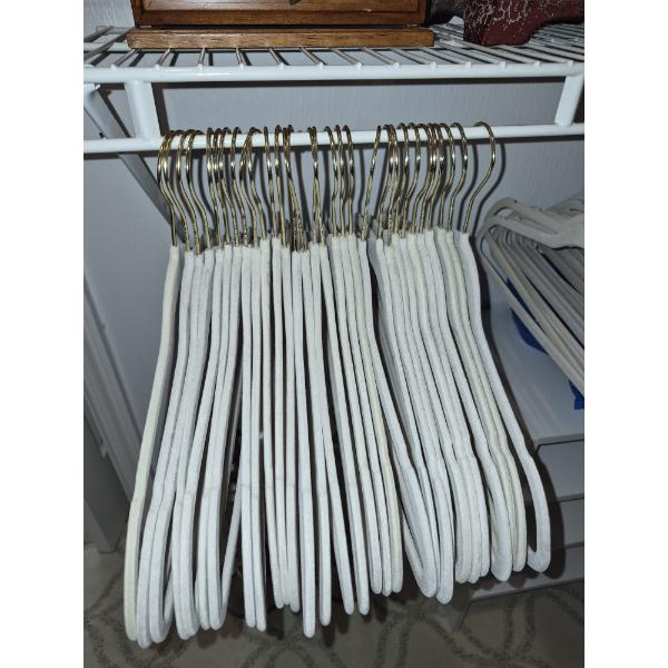 PICKUP IN NORTHFIELD - 30 Pc Lot Velvet Surfaced Clothes Hangers   1st of 3 Groups of Superb Quality