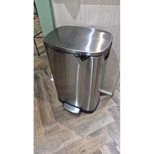 PICKUP IN NORTHFIELD - Like New Stainless Steel Step To Open Trash Bin - See Pics