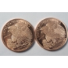 Image 2 : (2) Walking Liberty Design 1 Ounce .999 Pure Copper Bullion Rounds