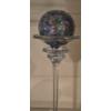 Image 3 : 4 Pc Lot - 2 Tall Crystal Candlesticks & 2 Art Glass Iridized Gazing Balls As Shown