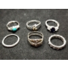 Image 1 : Gorgeous Sterling Silver Rings Ft. Blue & White Sapphire & More - Total Weight: 13.2 Grams