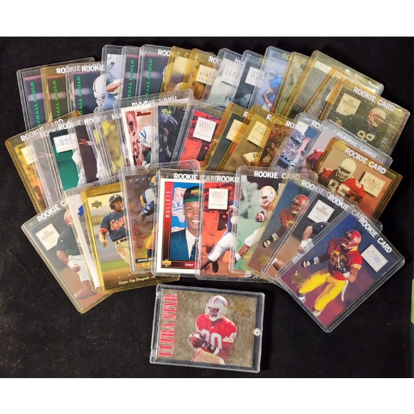 Large Lot of 40 Assorted Football Trading Cards Ft. Jerry Rice & More!