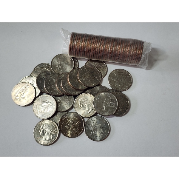 $16.75 Face Value of Assorted U.S. Quarters - Roll Unsearched